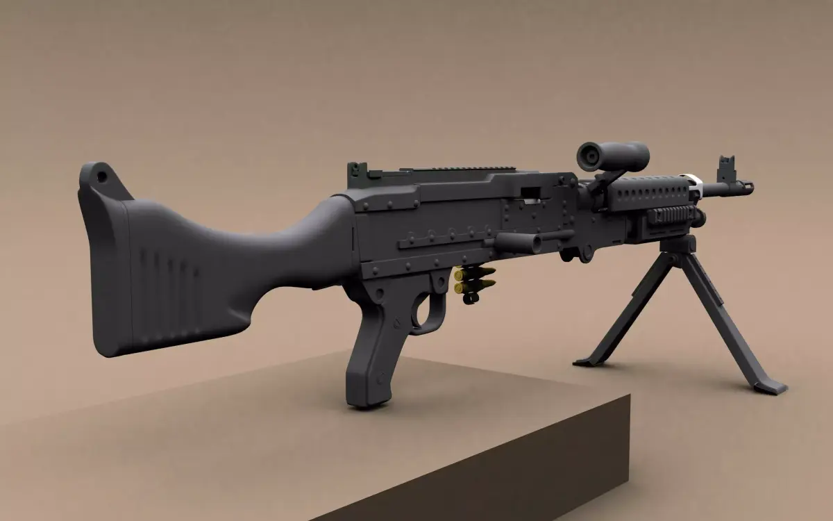 Hi-poly M240 machinegun Free 3D model