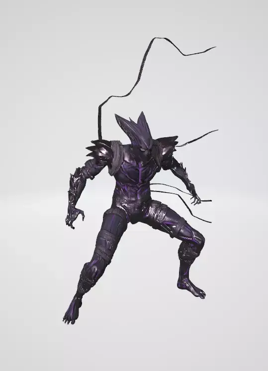 Cosmic Garou from anime One Punch Man Low-poly 3D model