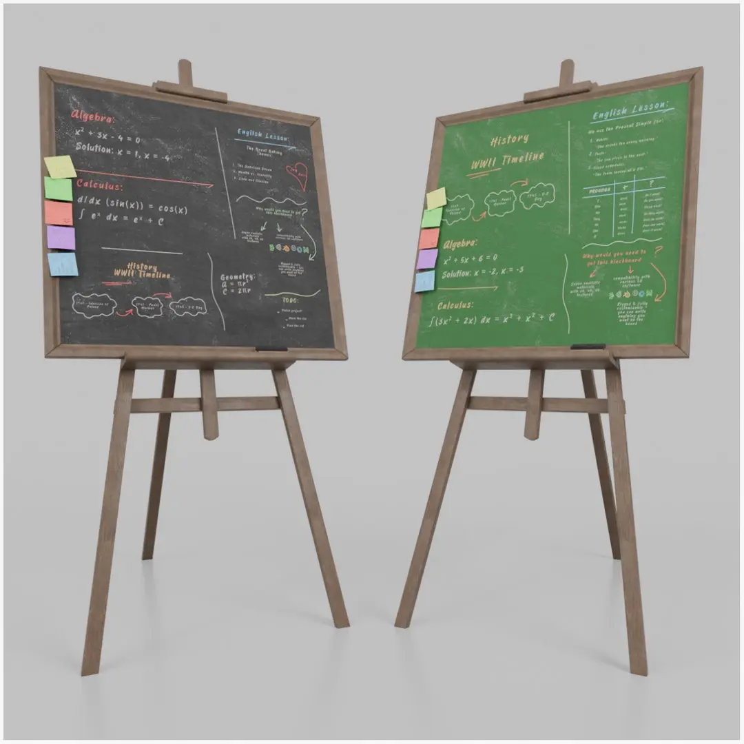 Compact Square Duo - Customizable Standing Writing Board Set 3D model