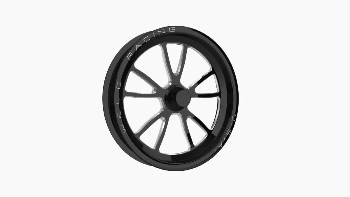 Weld Racing Full Throttle drag front wheel Low-poly 3D model