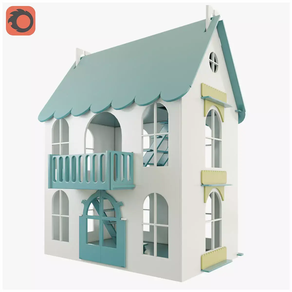 Bird House Low-poly 3D model 2
