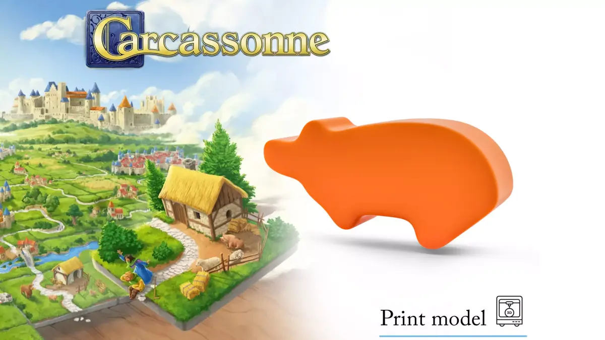 Carcassonne PIG Meeple Token Upgrade  3D Print Model 3D print model