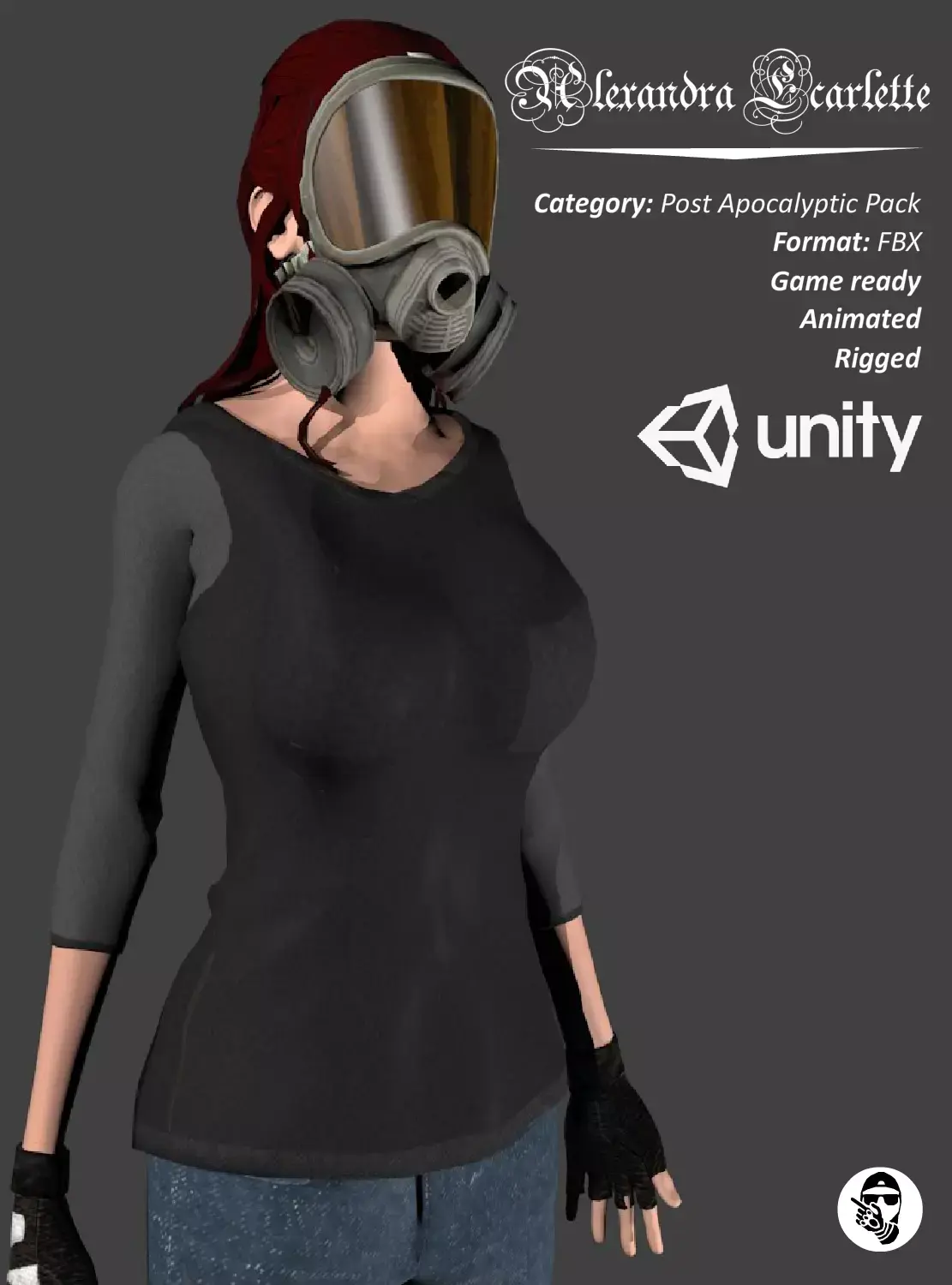 Alexa Ecarlette Low-poly I Post Apocalyptic Nuclear Pack Low-poly 3D model