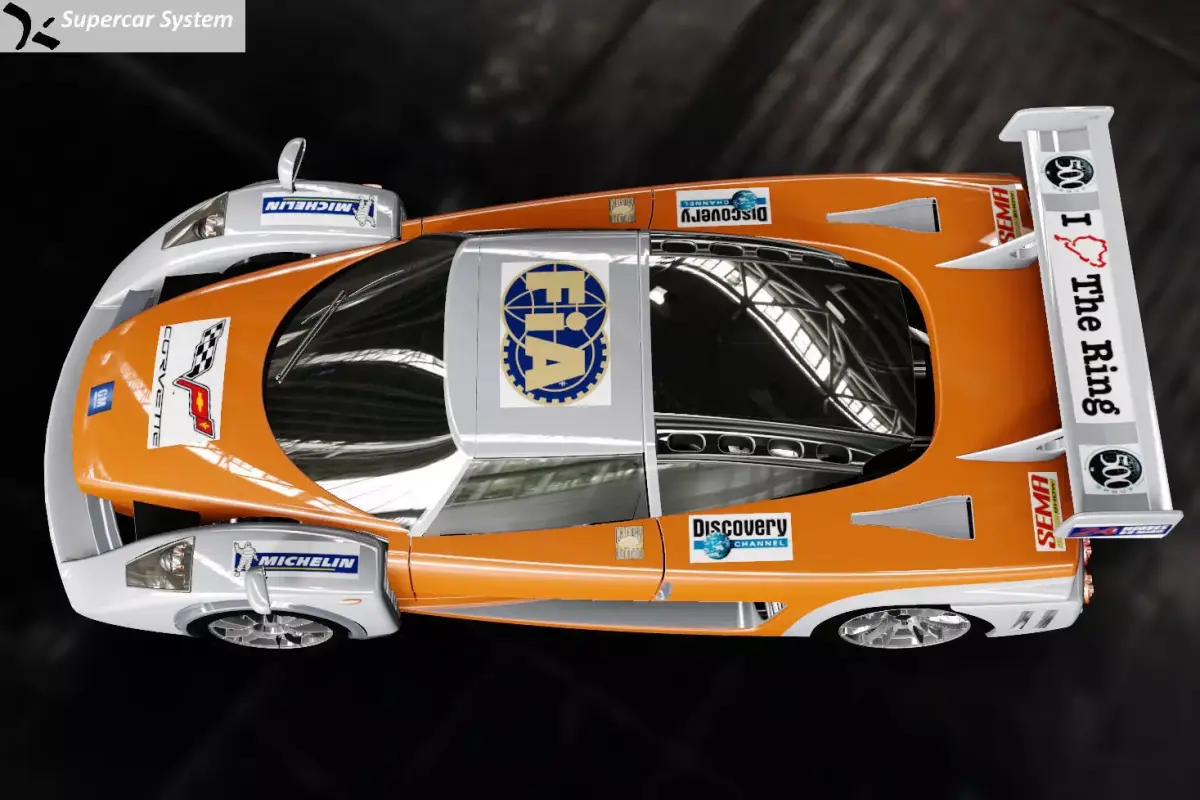 GT500ASRACING orange and race car Free 3D model