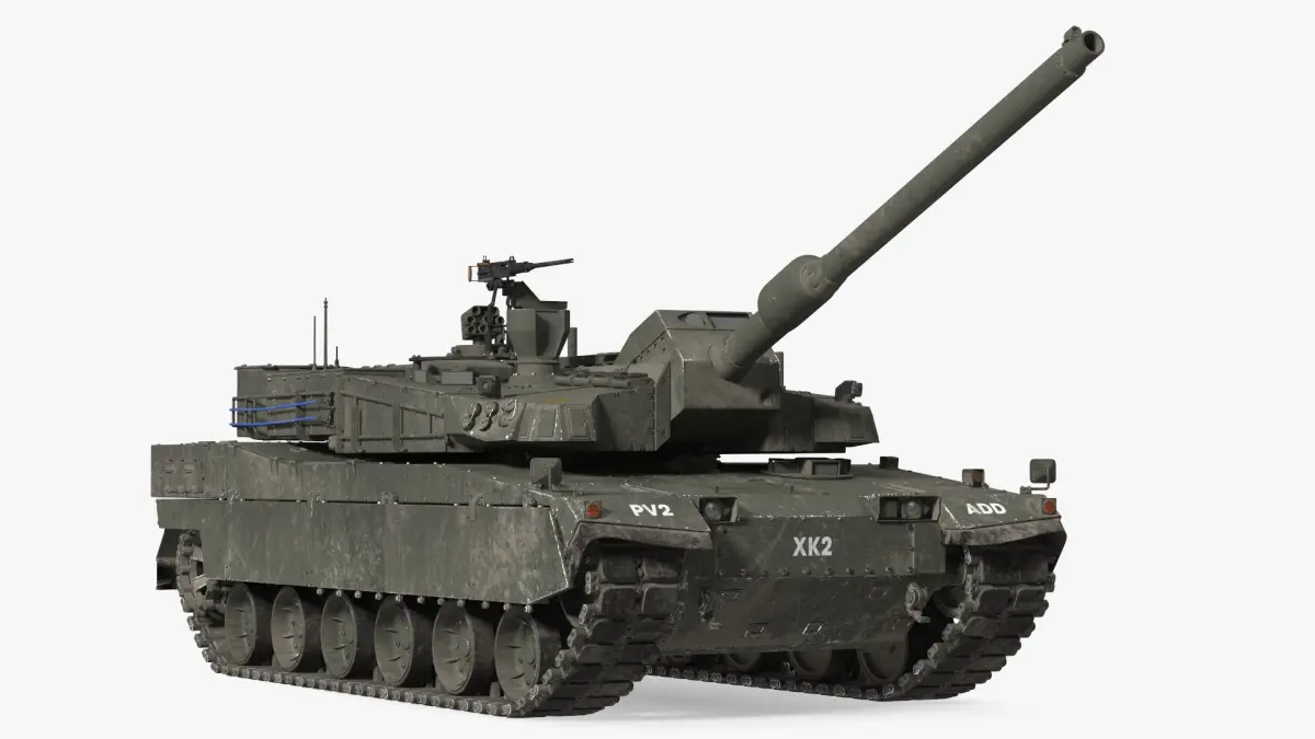 K2 Black Panther Tank Dirty Rigged 3D model