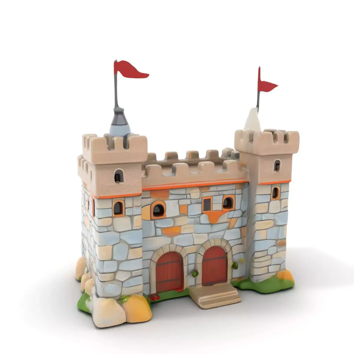 Medieval Stone Castle model pack Low-poly 3D model 3