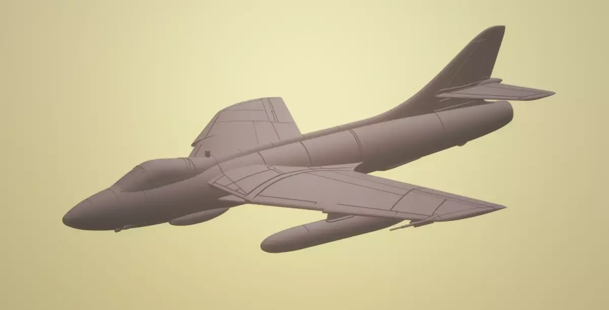 HAWKER HUNTER F6 1-72 SCALE HIGHLY DETAILED MODEL 3D print model