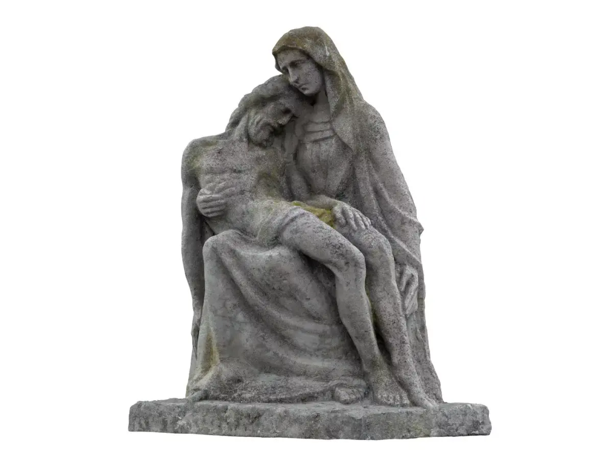 Jesus and Mary Funeral Sculpture Monument  Low-poly 3D model
