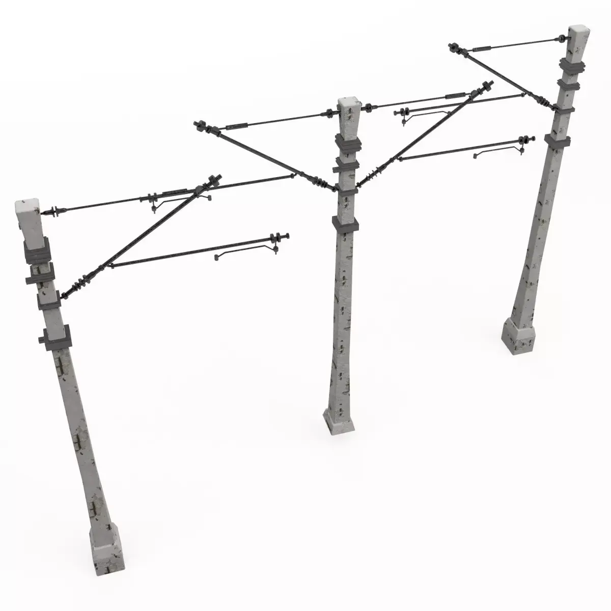 Train poles 3D model