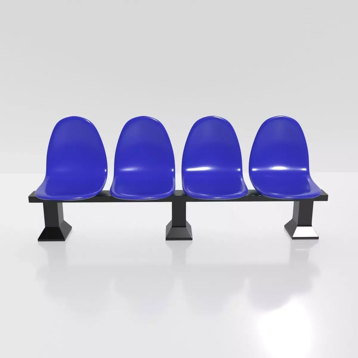 Waiting Chair Four Seats 3D Model 3D model