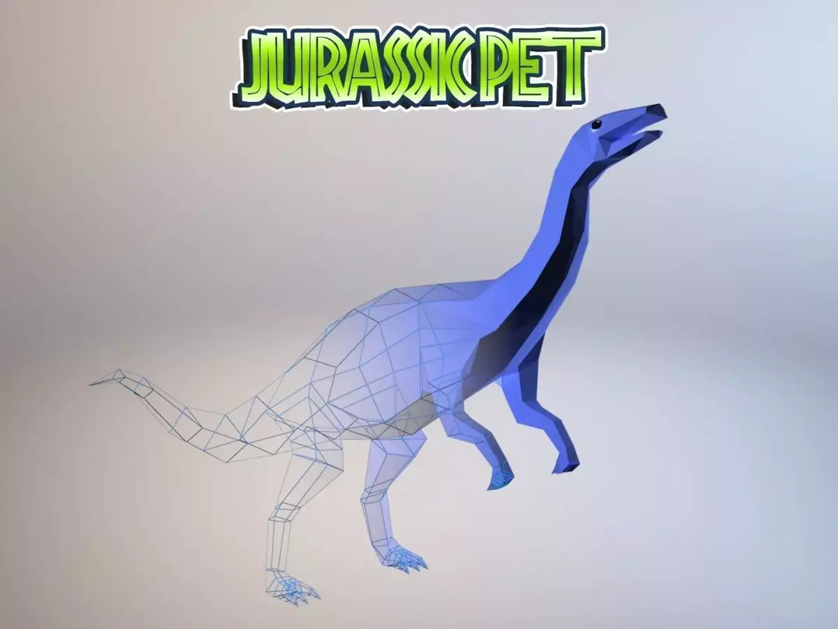 Anchisaurus Polyzelus Low-poly 3D model