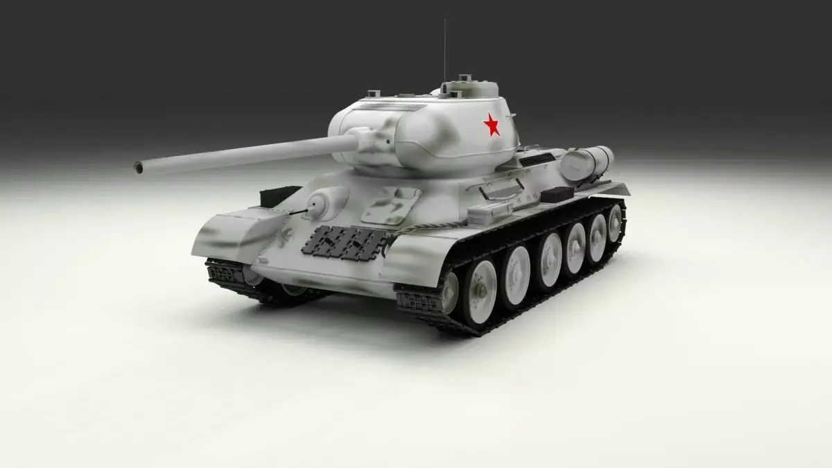 T-34 85 Tank Winter Camo 3D model