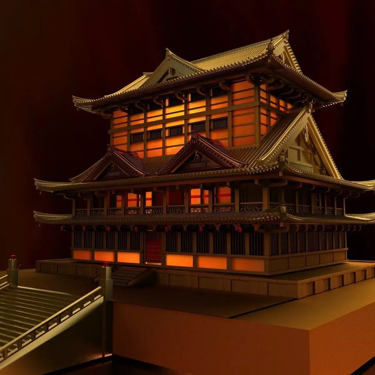Chinese house 3D model get