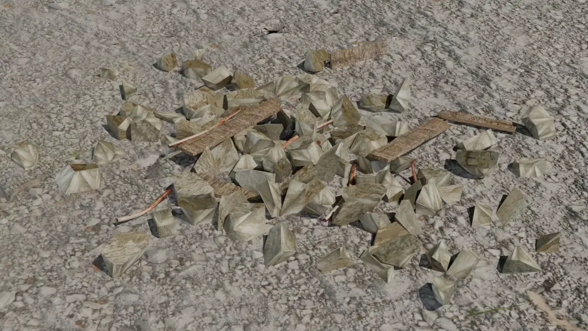 Rock debris Low-poly 3D model