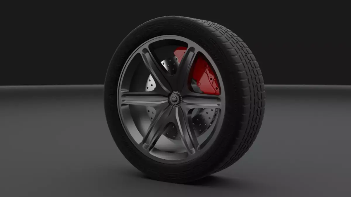 3D wheel with an unusual attachment Free 3D model