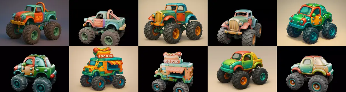 Monster Truck bundle 1 pack 100 glb 3D model