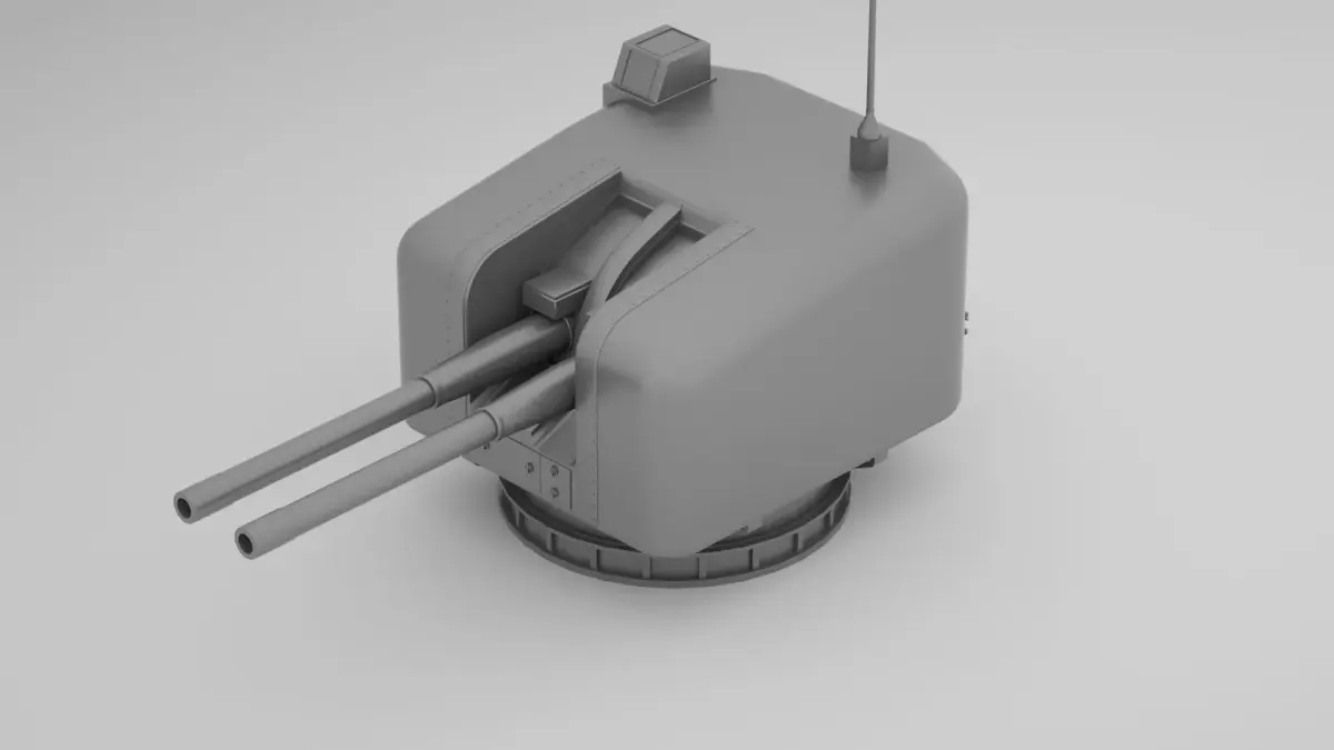 4 5 inch - 114mm QF Mark V Twin Naval Gun  3D model