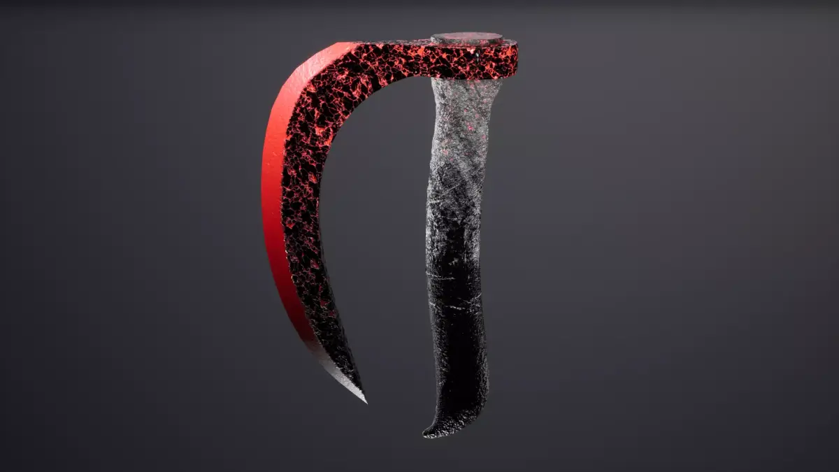 Molten Axe weapon Low-poly 3D model