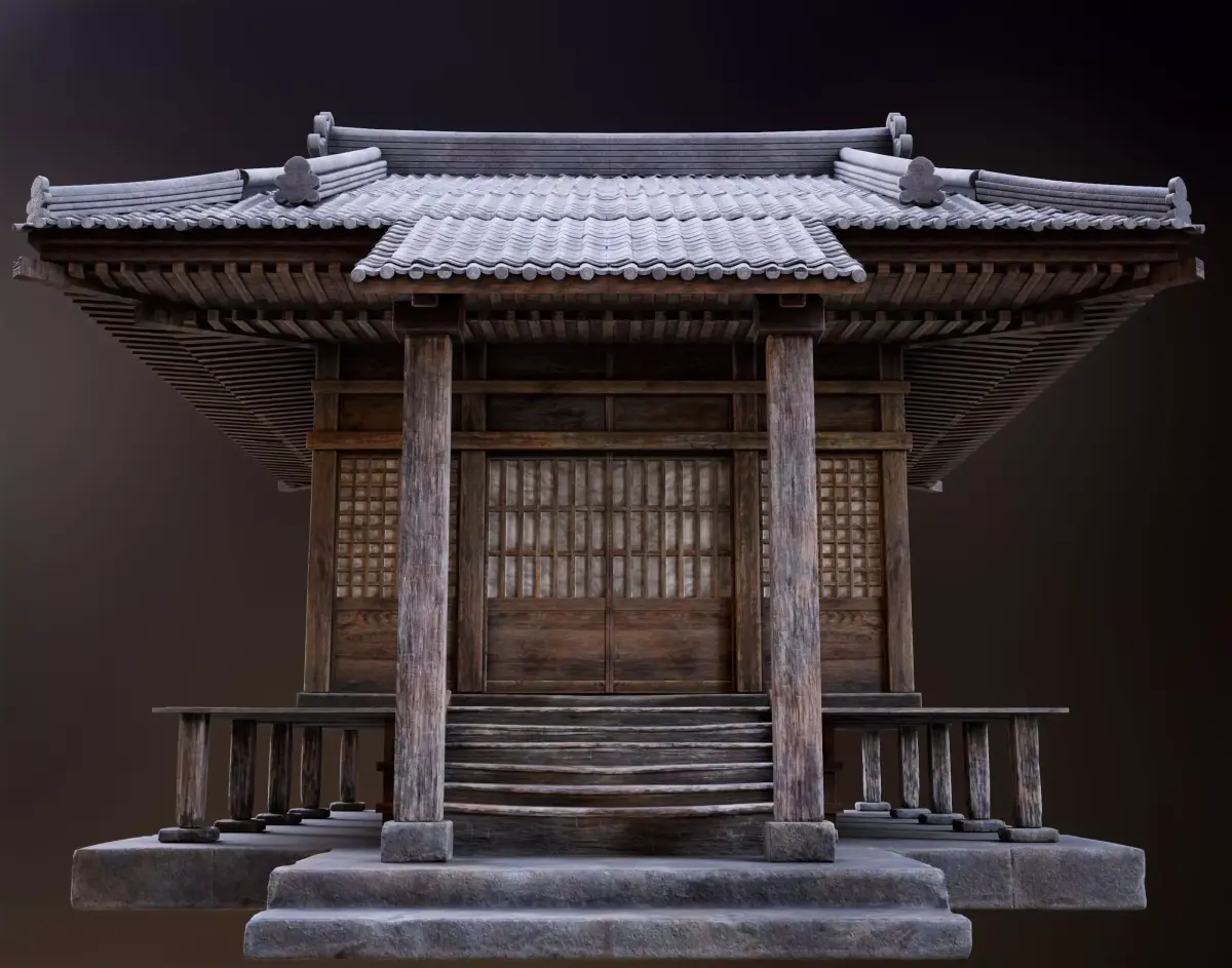 Japanese Shrine Low-poly 3D model purchase