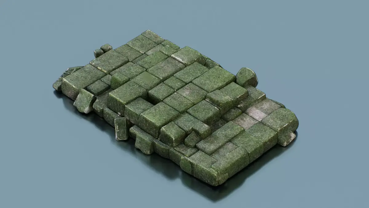 Ancient stone platform Low-poly 3D model
