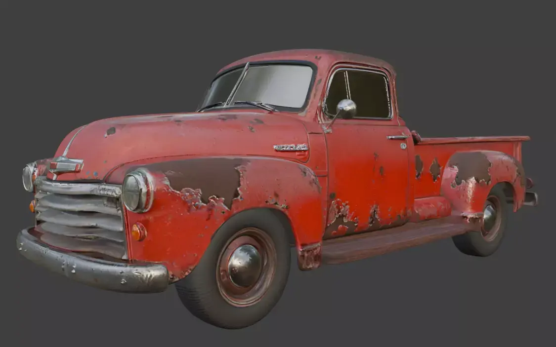 Vintage Rusty Pickup Truck 3D Model 3D model 27