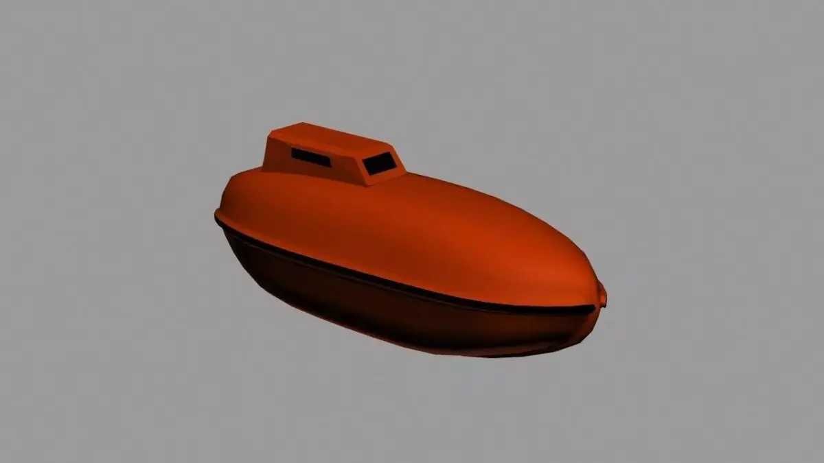 Lifeboat orange boat Low-poly 3D model