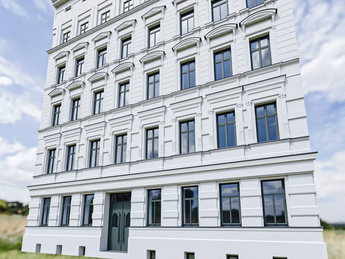 Classic European Tenement Building - Detailed Facade  Low-poly 3D model