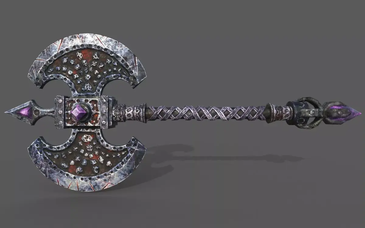 poleaxe sword Free low-poly 3D model