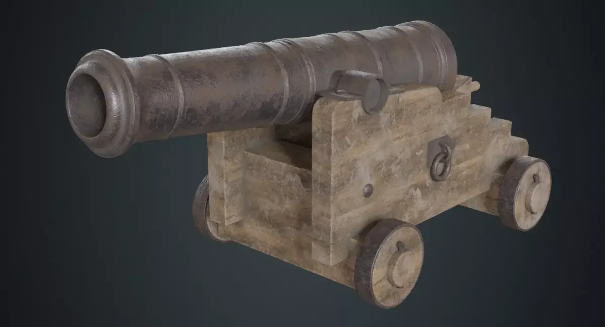Vessel Cannon 1B Low-poly 3D model