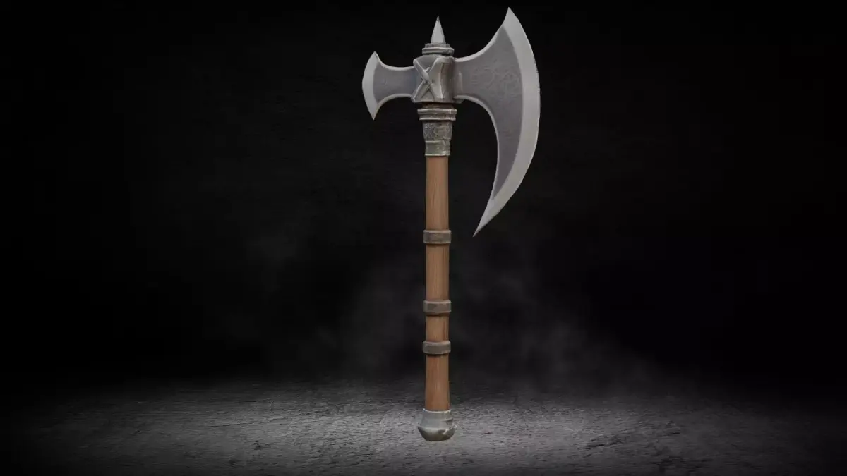 Viking - Medieval OneHand Battle Axe High-poly 3D Model 3D model