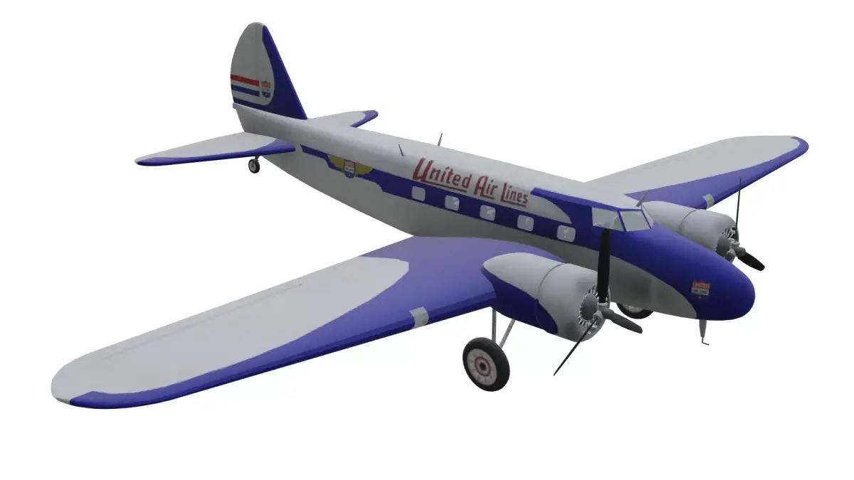 Boeing 247D Low-poly 3D model
