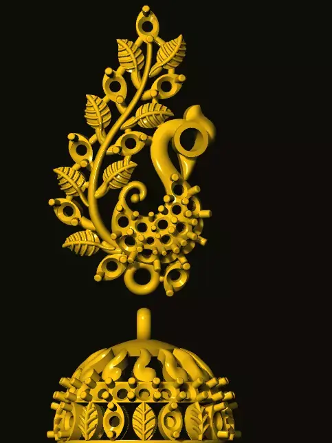 jumka golden peacock 3D print model buy