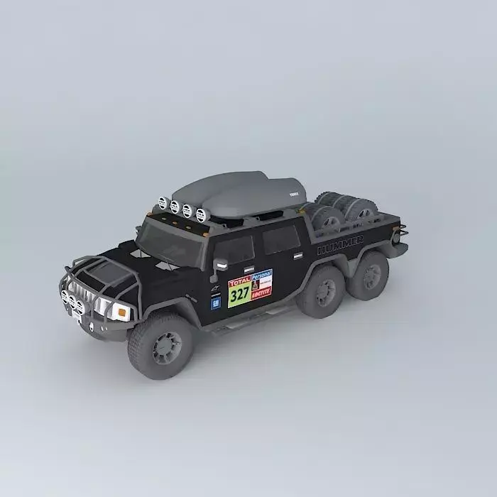 Modified Hummer H2 6x6 Dakar support truck Free 3D model