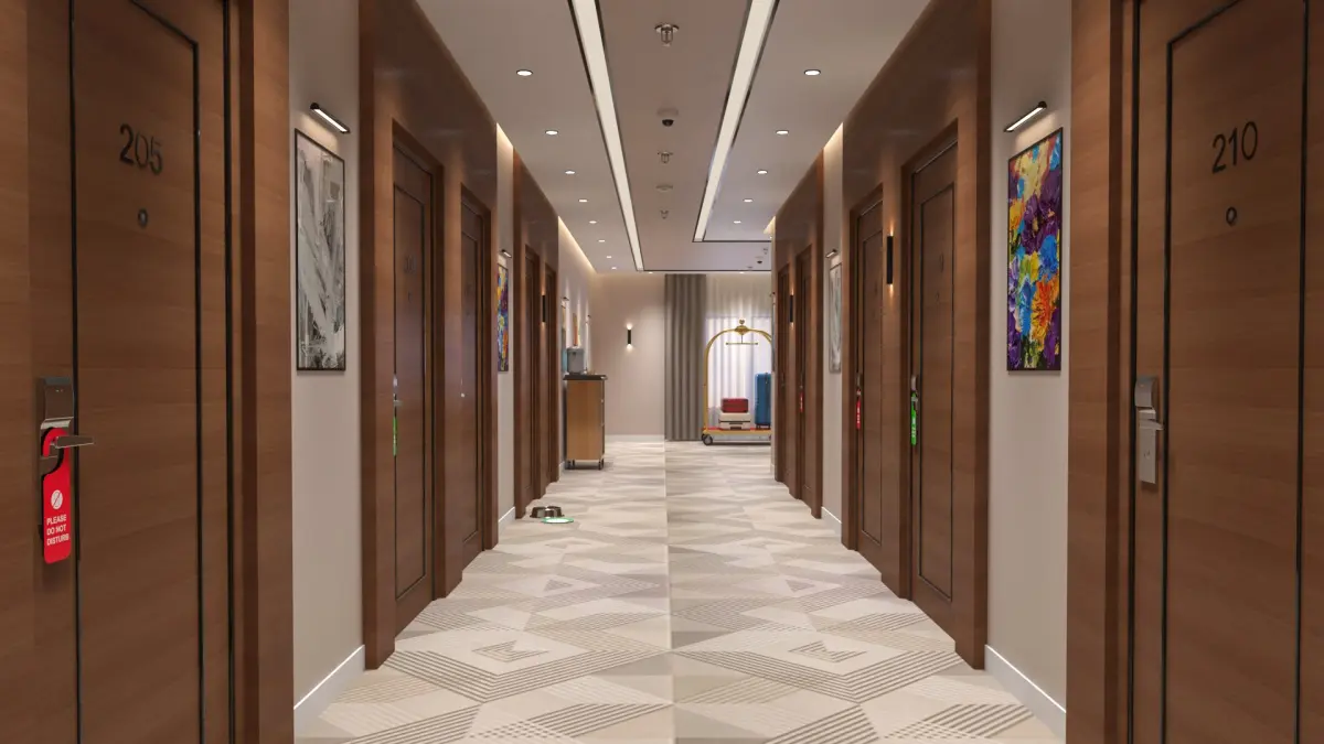 Interior Hotel Corridor Scene 02 3D model