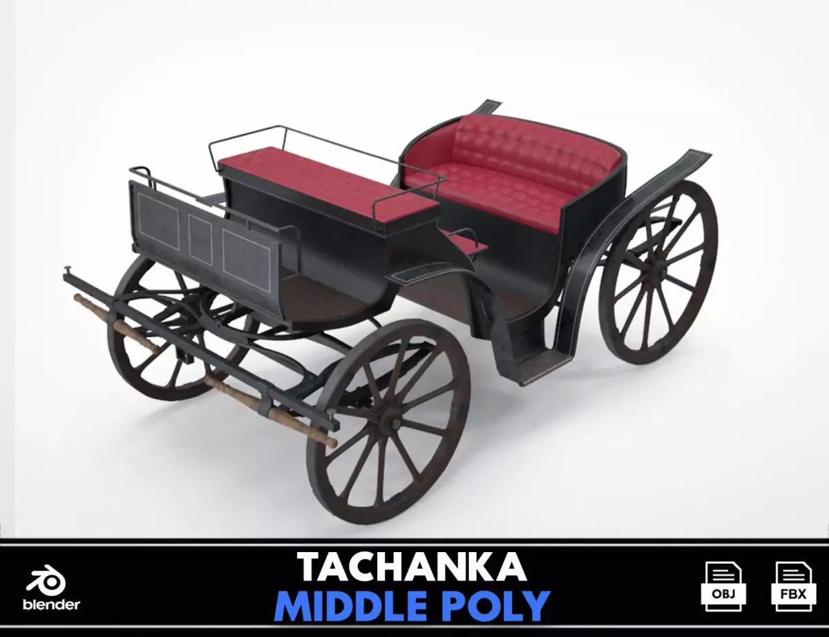 Retro carriage 3D model