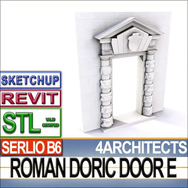 Renaissance Doric Door E Revit stl 3D print model purchase