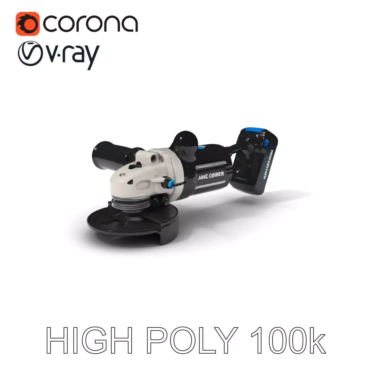 Cordless Angle Grinder D Model Pack for Industrial and Constr... Low-poly 3D model