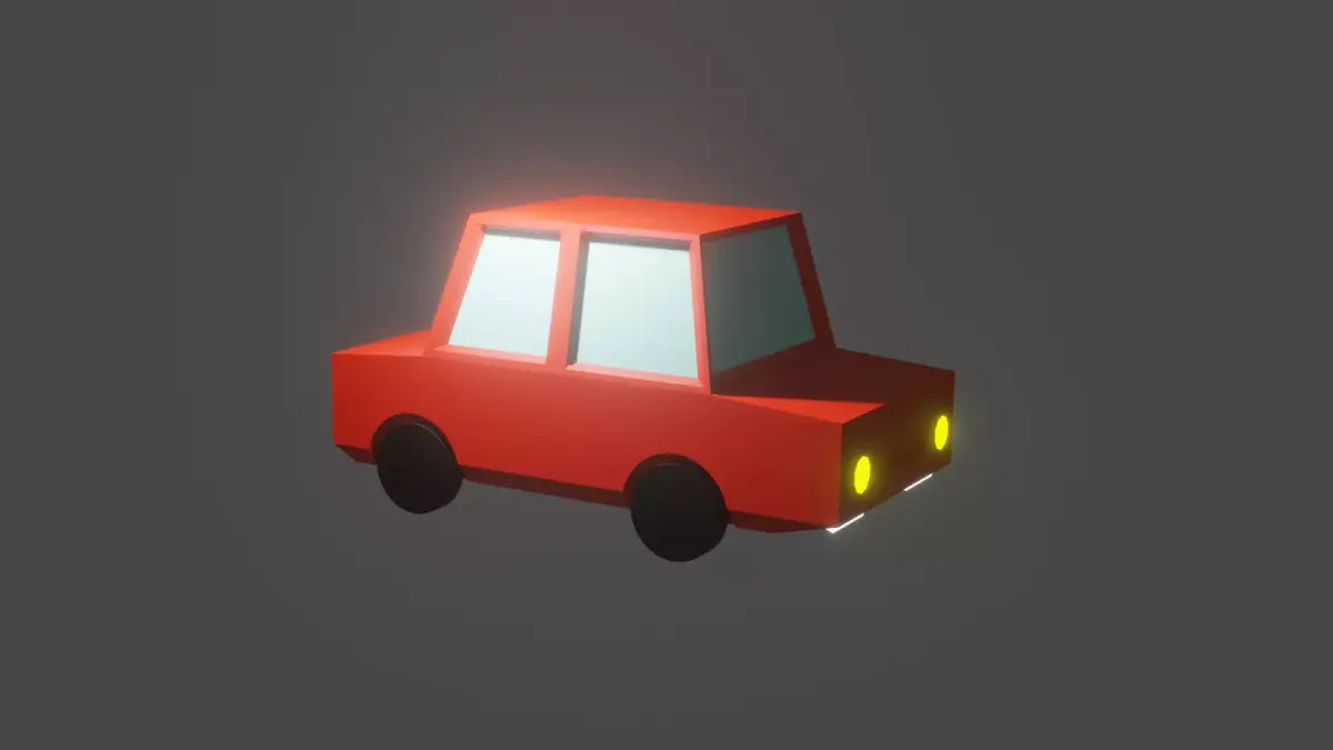 Red Low Poly Car  Free 3D model