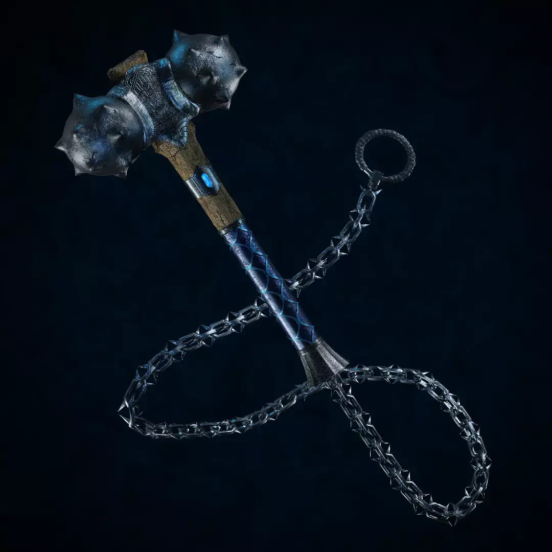 Chain hammer Free low-poly 3D model