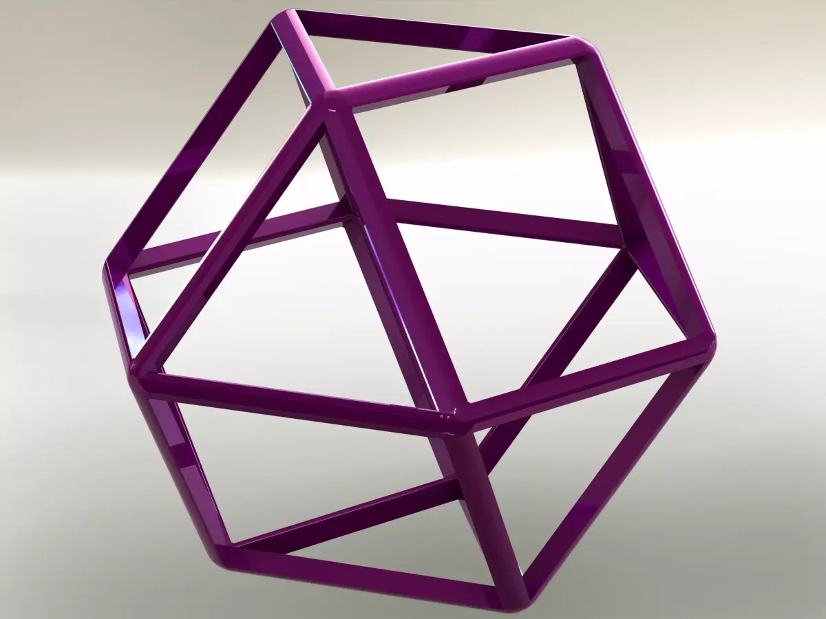 Wireframe Shape Cuboctahedron 3D print model