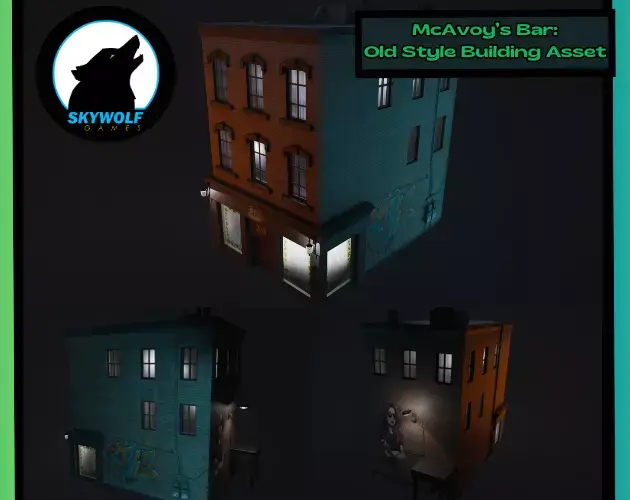 McAvoys Bar - Urban Old Style Building Asset Low-poly 3D model