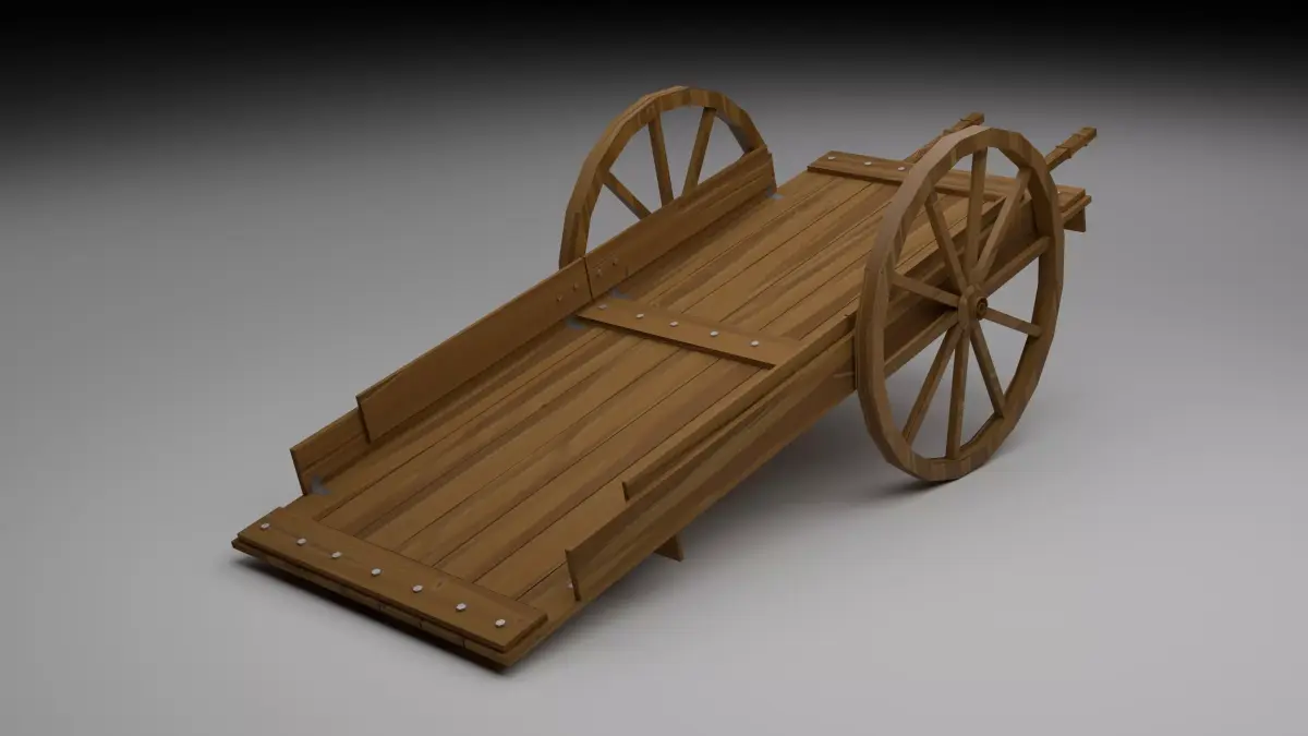 Wooden Cart  Free low-poly 3D model