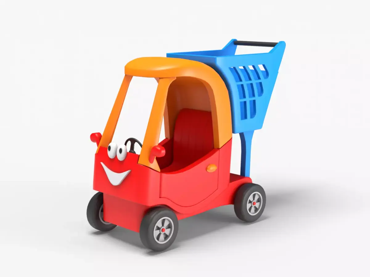 Shopping Cart Low-poly 3D model purchase