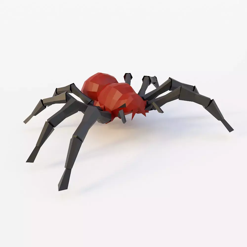 Spider 3d model origami Low-poly 3D model
