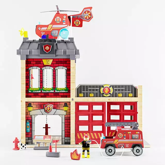 Hape Firehouse Play Set Low-poly 3D model