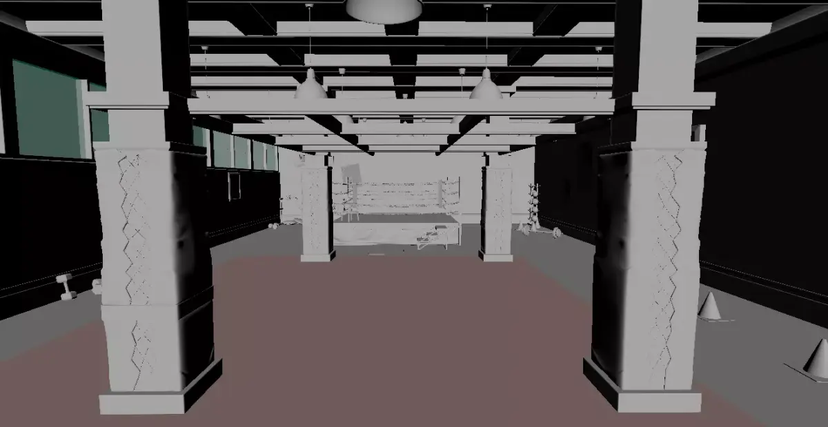 Gym Interior 3D Model Low-poly 3D model