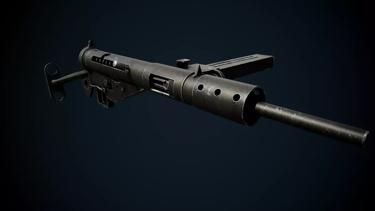 STEN Mk II - WW2 British Submachine Gun PBR Low-poly 3D model Low-poly 3D model