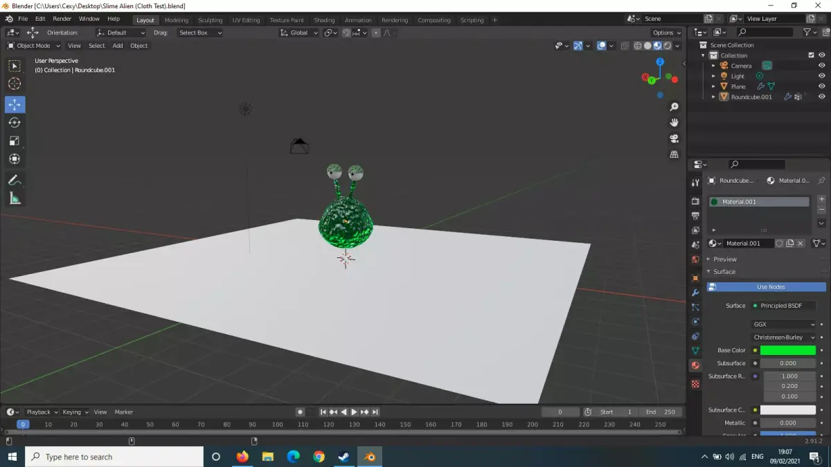 Slime jumping squishy alien Low-poly 3D model