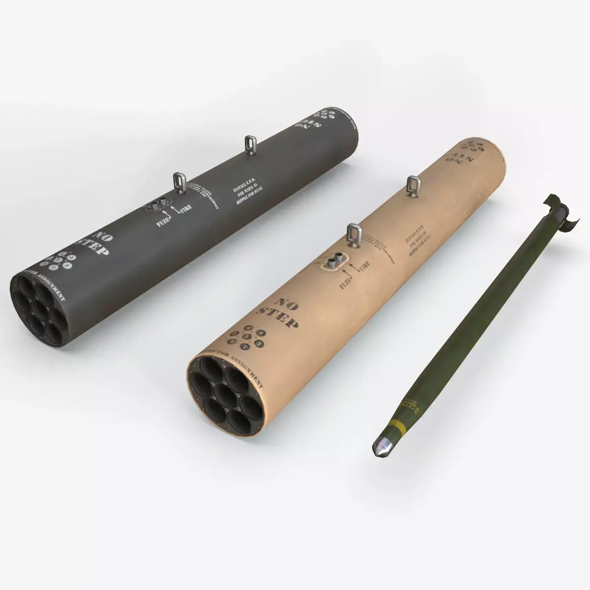  Missile Launcher M-260 Low-poly 3D model