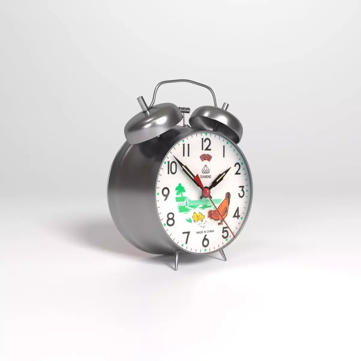 Alarm clock with birds Free 3D model